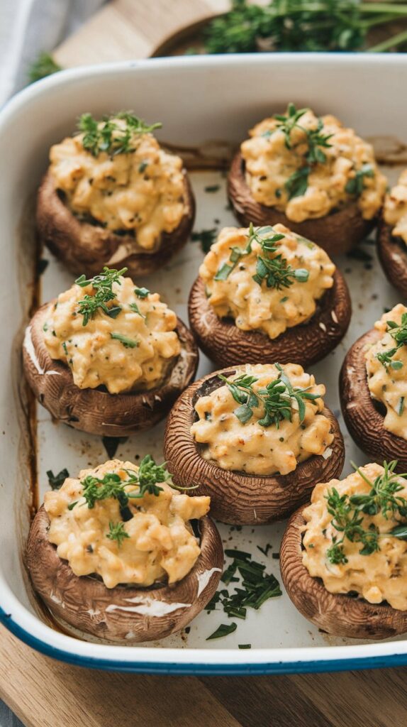 Gluten-Free Stuffed Mushrooms with Cashew Cream