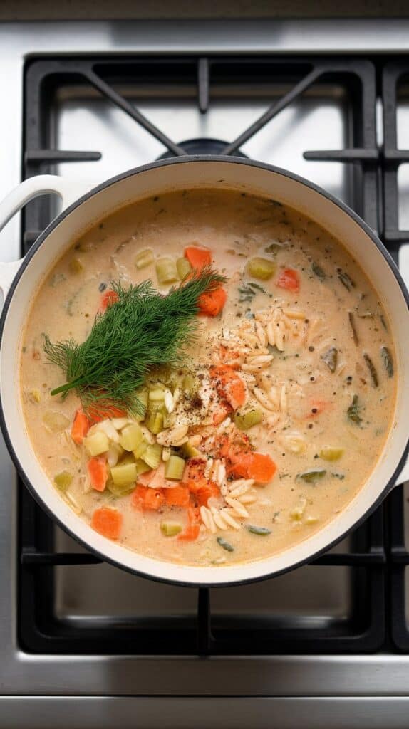 Vegan Avgolemono (Lemon Orzo Soup)
