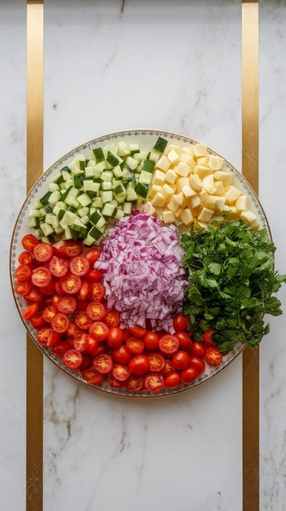 Lemon Tahini Chickpea Pasta Salad