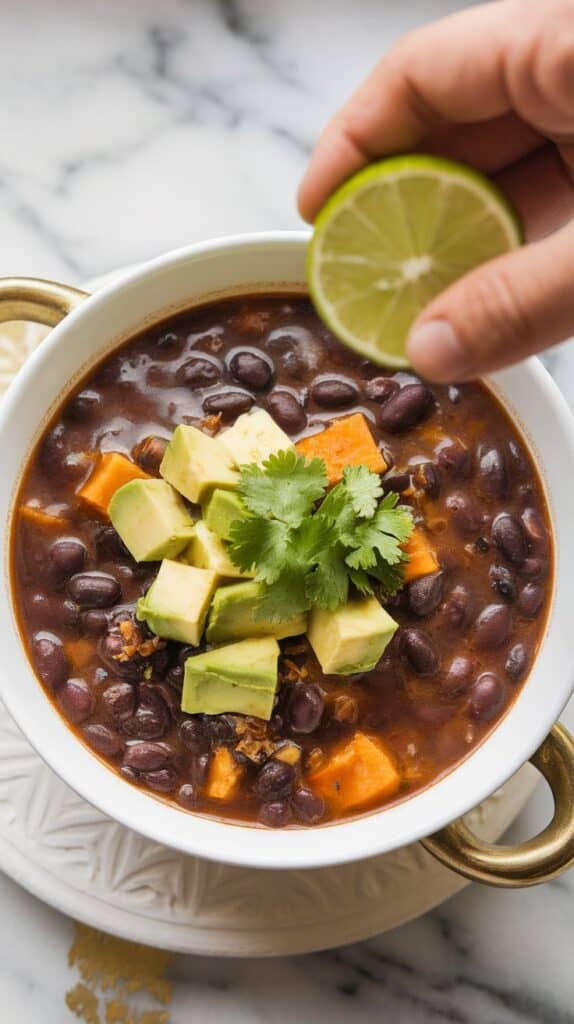 Smoky Black Bean & Plantain Soup