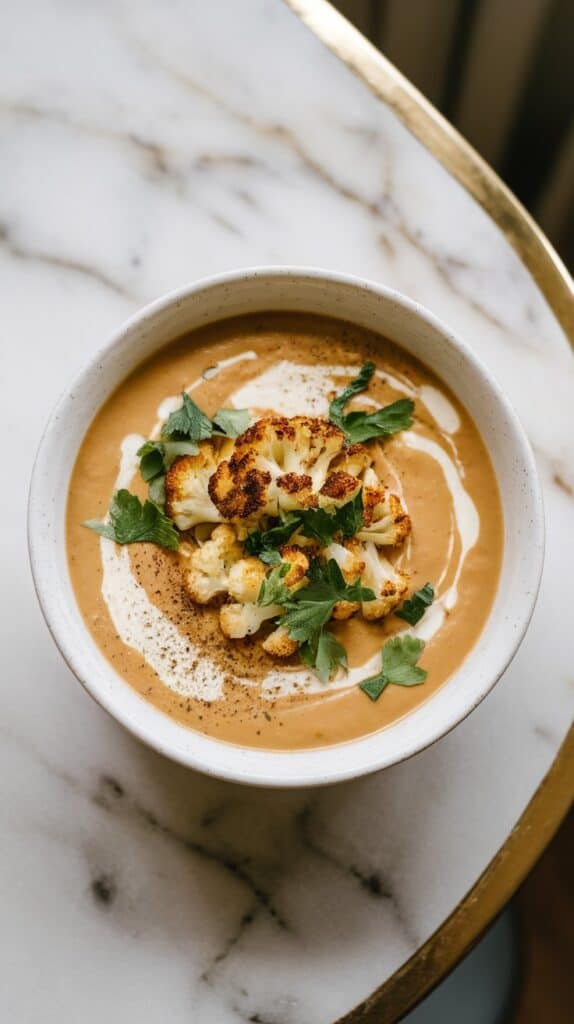 Golden Cauliflower Tahini Soup