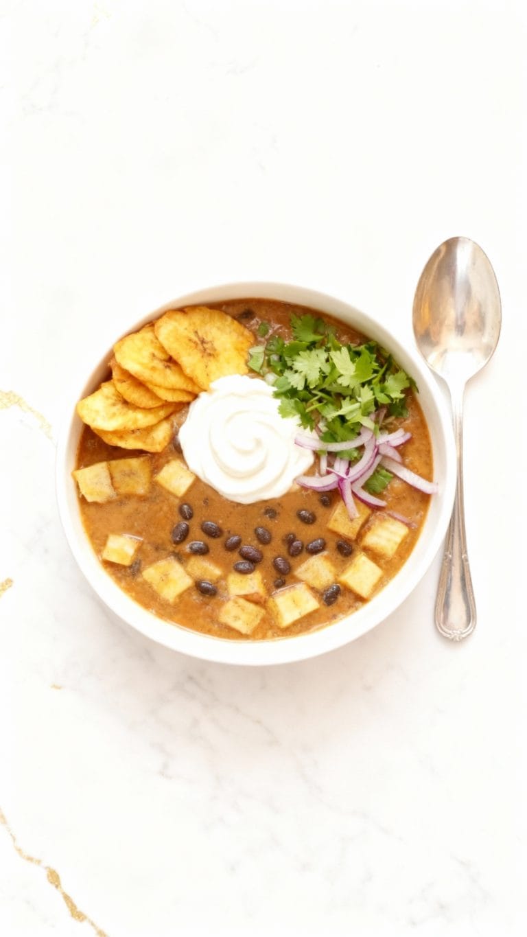 Smoky Black Bean & Plantain Soup