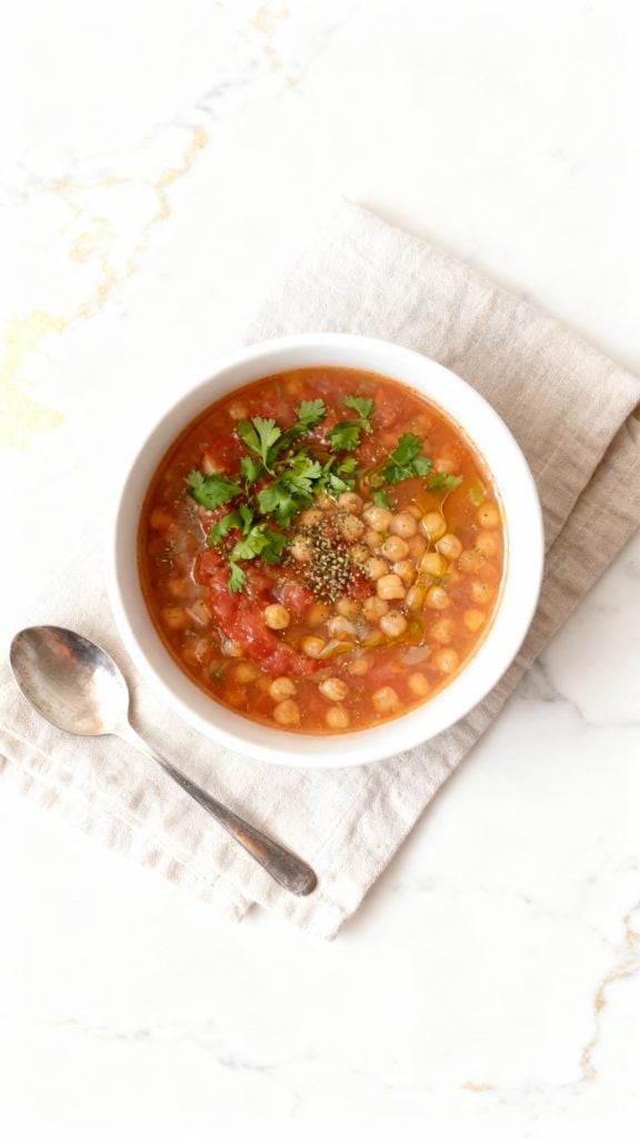 Vegan za’atar Chickpea Tomato Soup