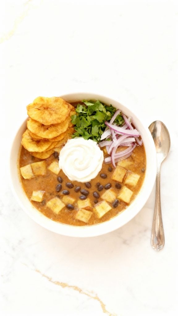 Smoky Black Bean & Plantain Soup