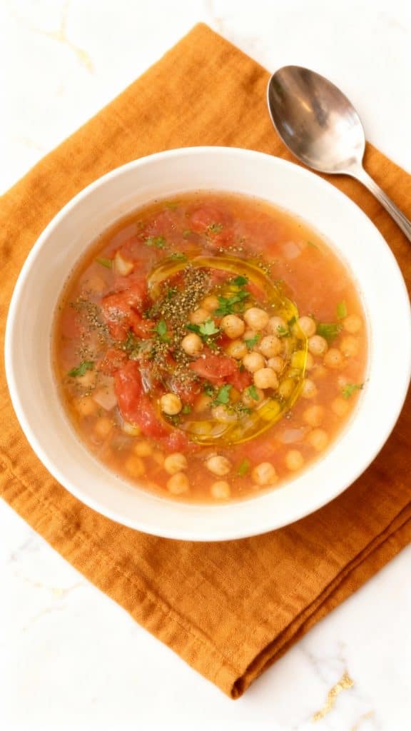 Vegan za’atar Chickpea Tomato Soup