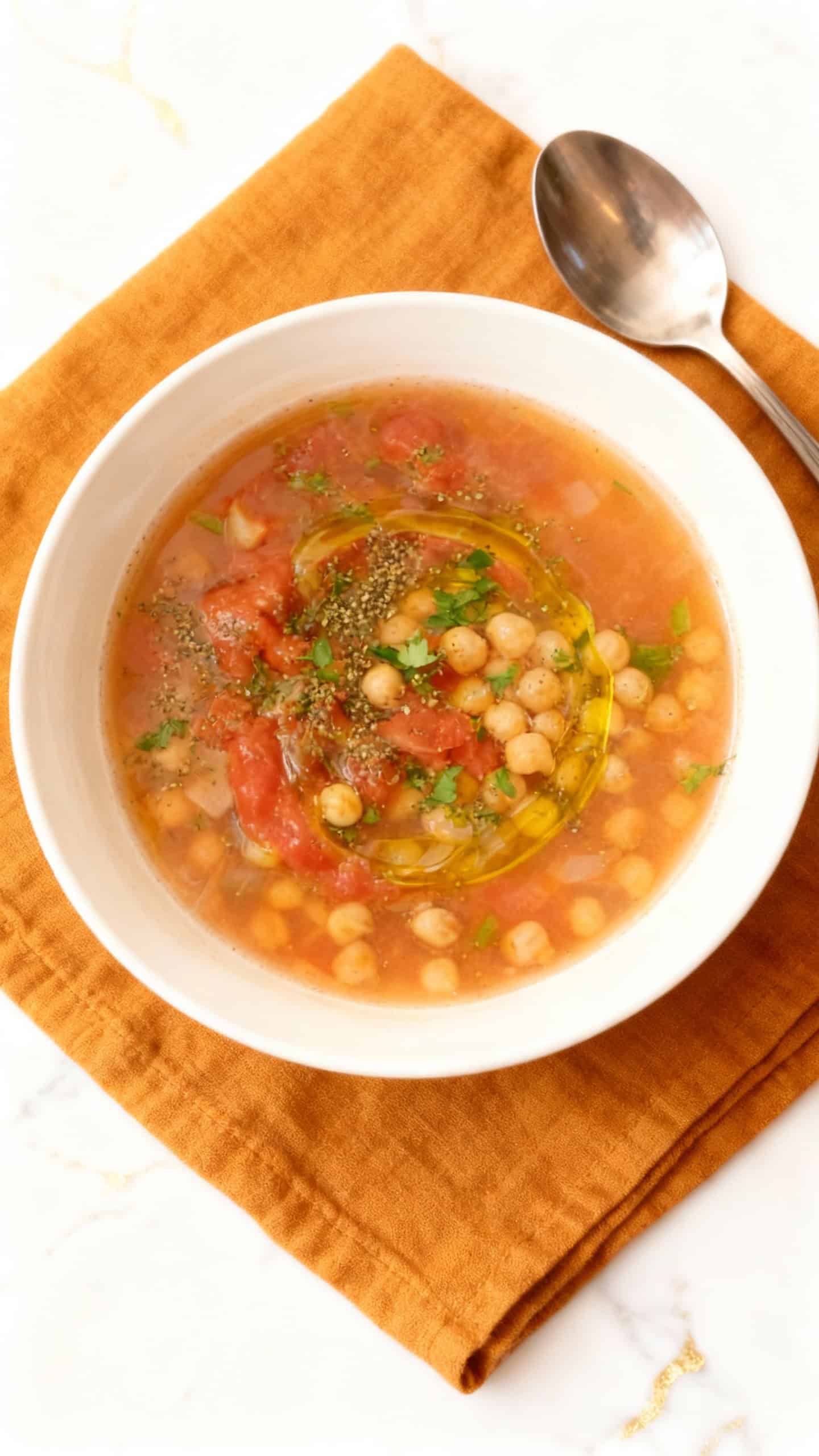 Vegan za’atar Chickpea Tomato Soup