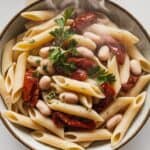 Creamy White Bean Pasta with Dried-Dried Tomatoes