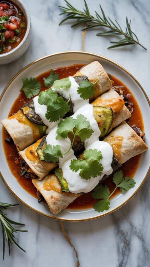 Black Bean Zucchini Enchiladas