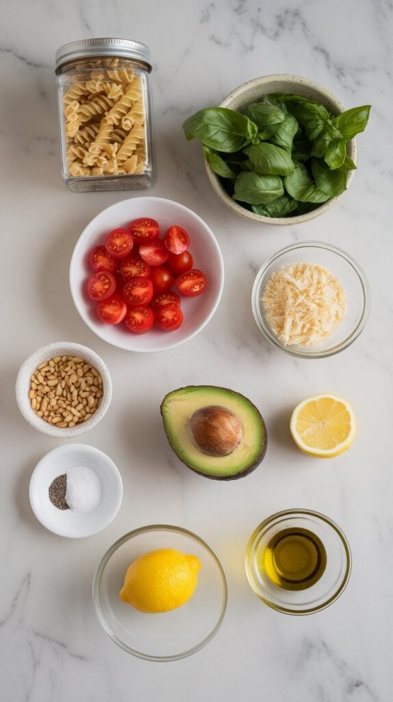 Avocado Pesto Pasta Salad