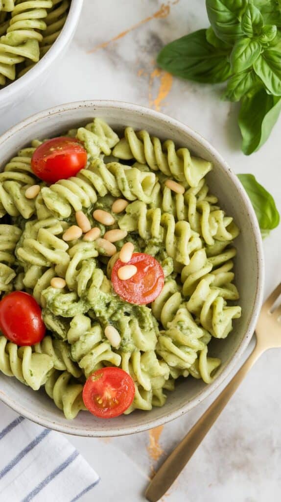 Avocado Pesto Pasta Salad