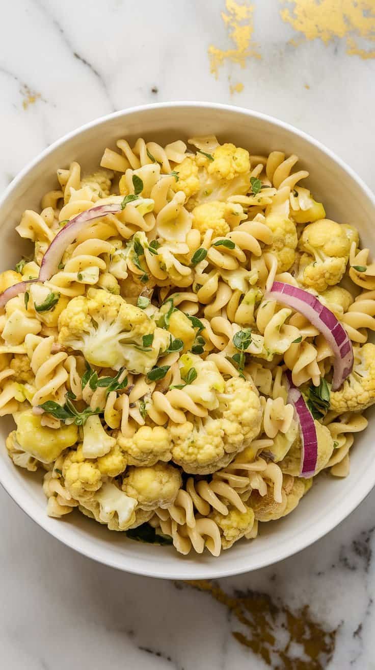 Curried Cauliflower Pasta Salad