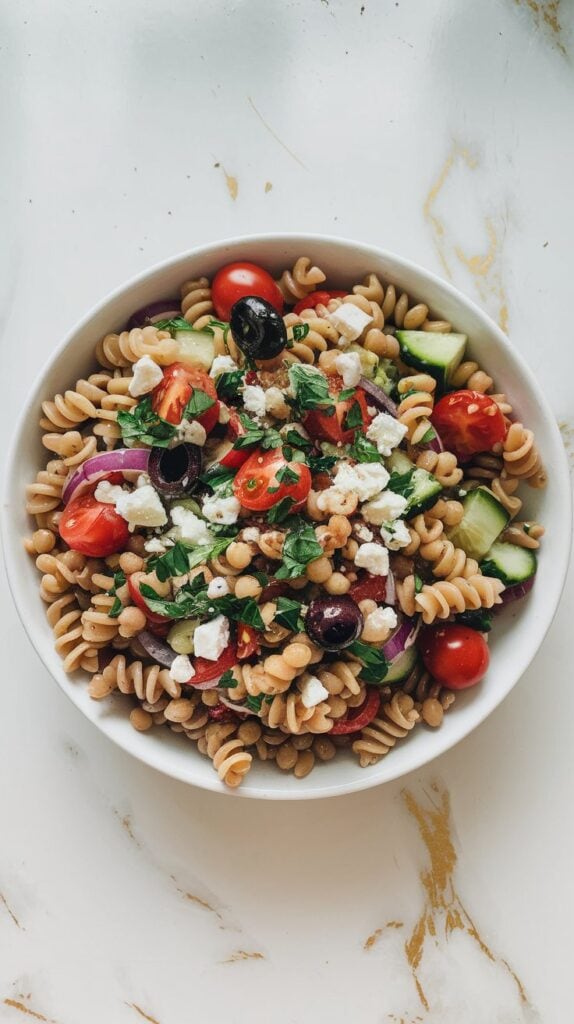Mediterranean Lentil Pasta Salad