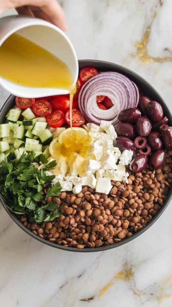 Mediterranean Lentil Pasta Salad