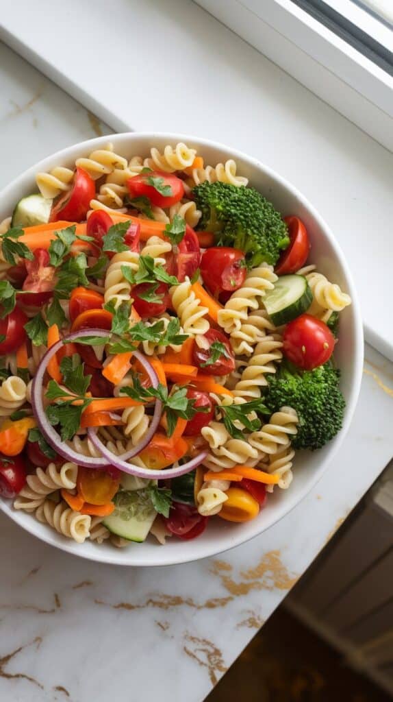Rainbow Veggie Pasta Salad