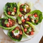 Lentil Walnut Taco Meat Lettuce Wraps