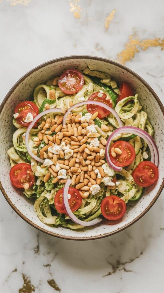 Zucchini Noodle Pesto Pasta Salad
