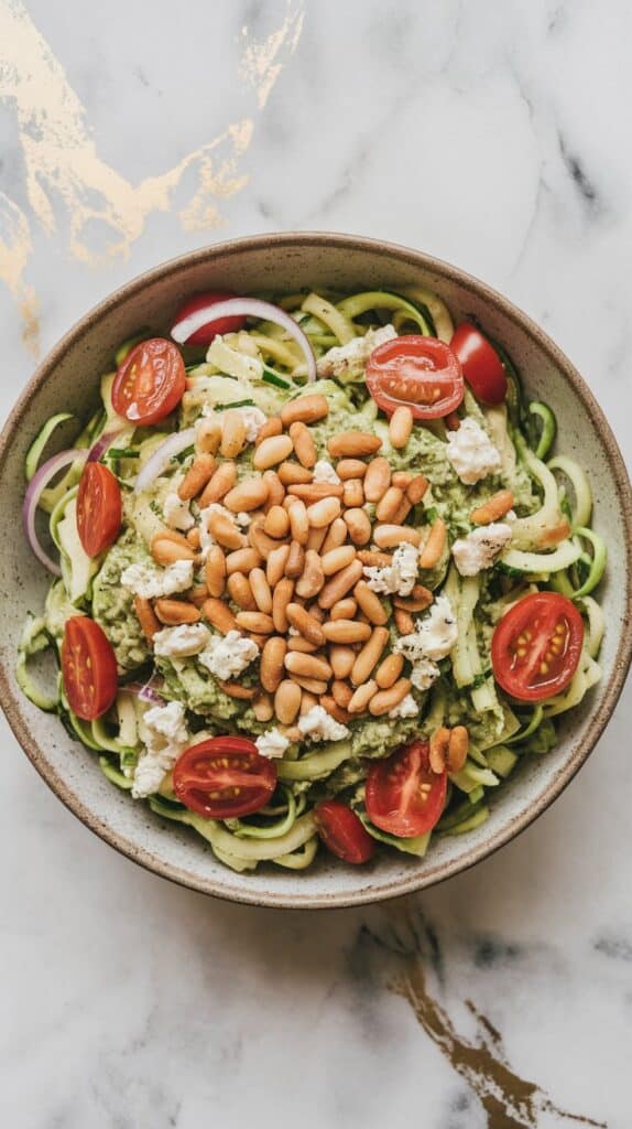 Zucchini Noodle Pesto Pasta Salad