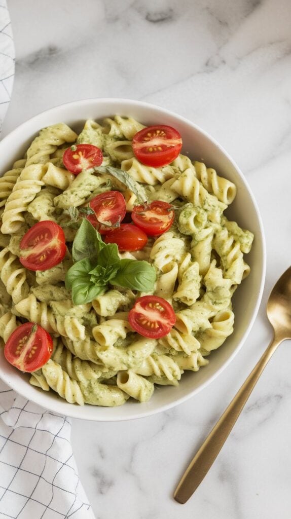 Avocado Pesto Pasta Salad