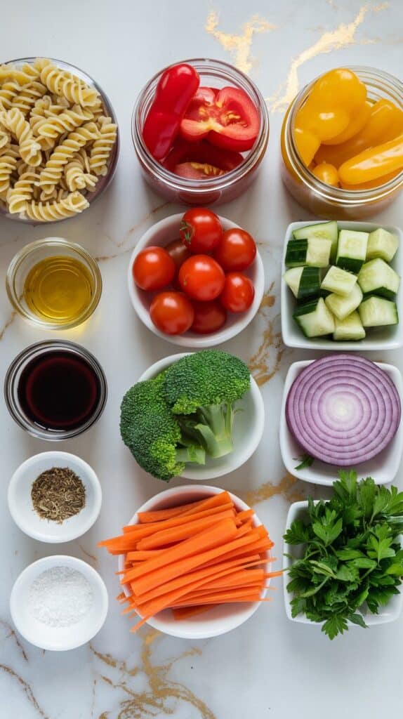 Rainbow Veggie Pasta Salad