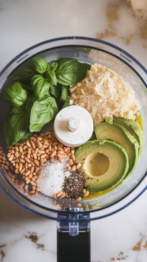 Avocado Pesto Pasta Salad