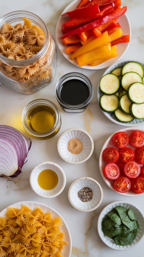 Roasted Veggie Balsamic Pasta Salad