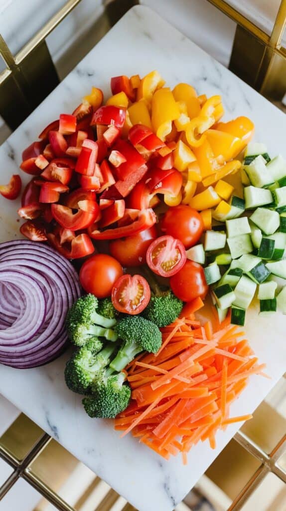 Rainbow Veggie Pasta Salad