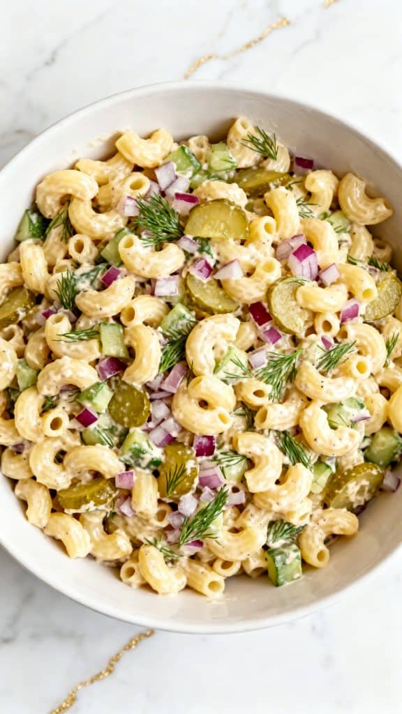 Creamy Dill Pickle Pasta Salad