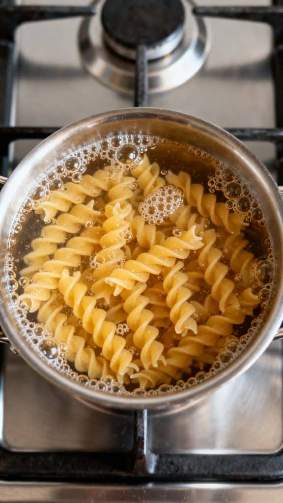 Lemon Tahini Chickpea Pasta