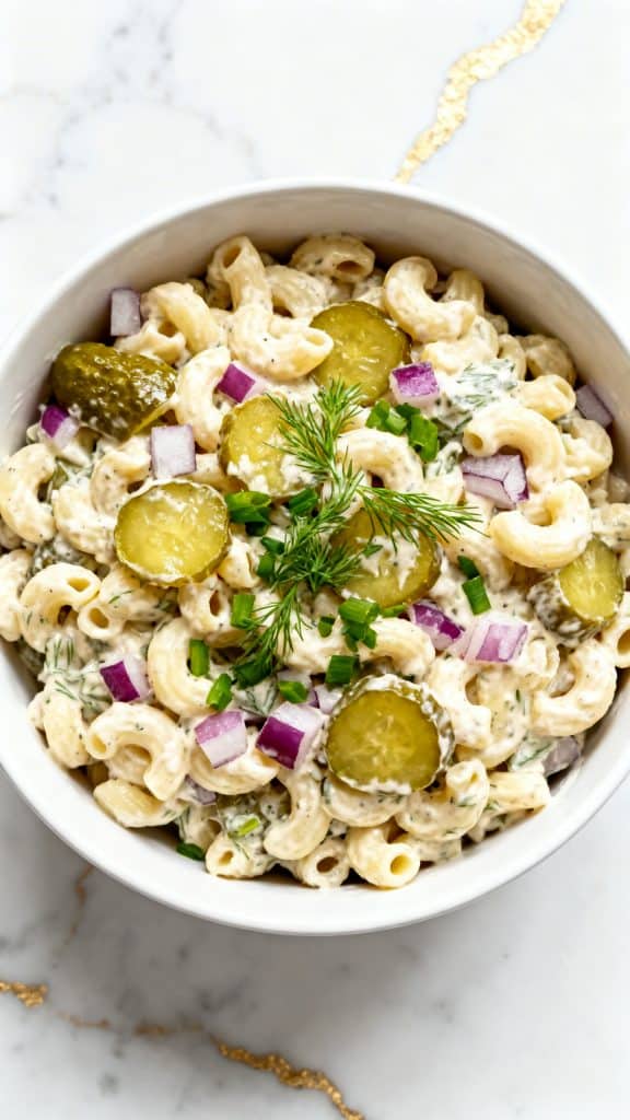 Creamy Dill Pickle Pasta Salad