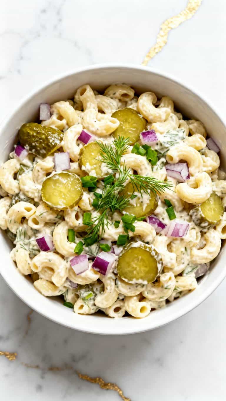 Creamy Dill Pickle Pasta Salad