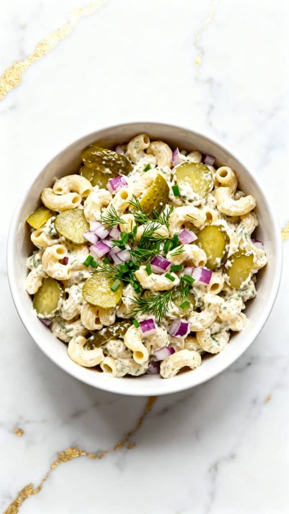 Creamy Dill Pickle Pasta Salad