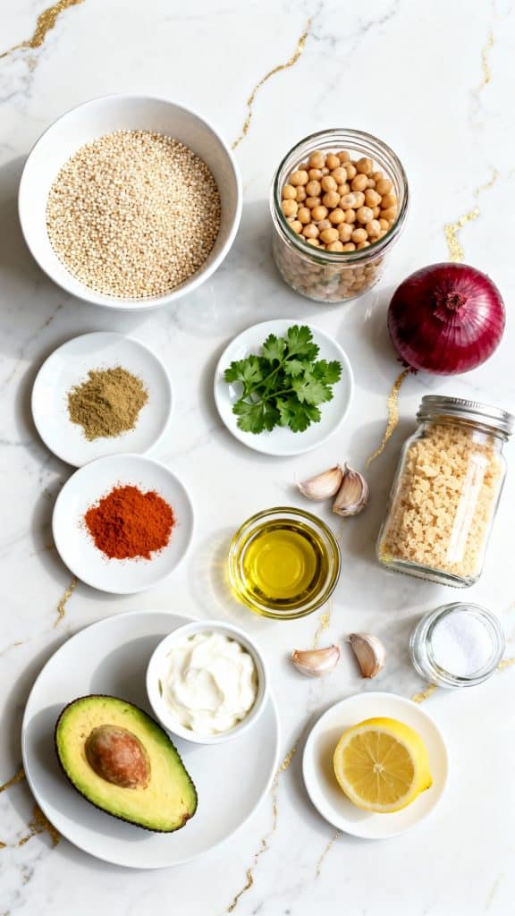 Quinoa Chickpea Patties with Avocado Sauce