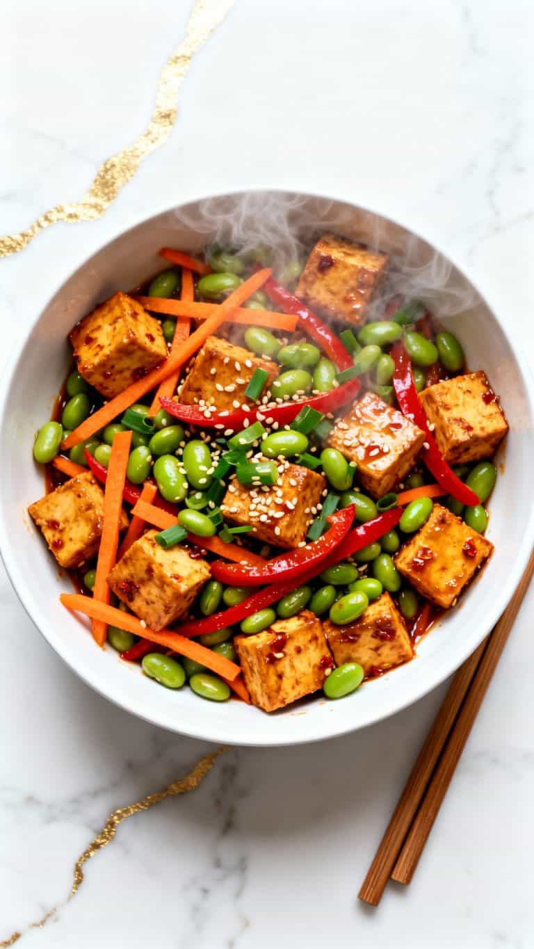 Spicy Tofu Edamame Stir-Fry
