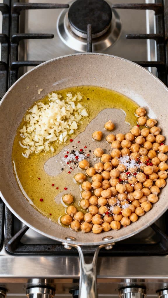 Lemon Tahini Chickpea Pasta