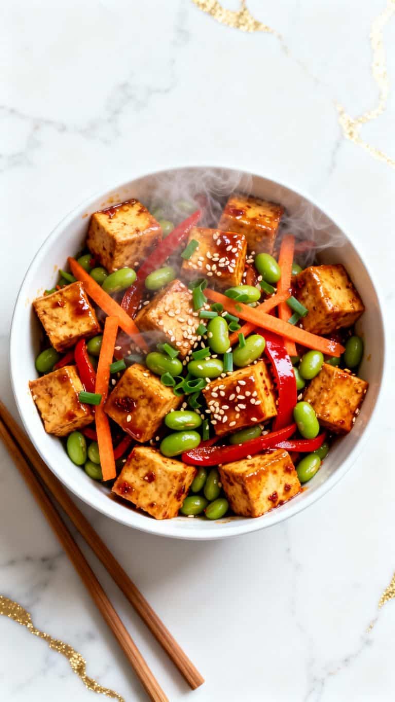Spicy Tofu Edamame Stir-Fry