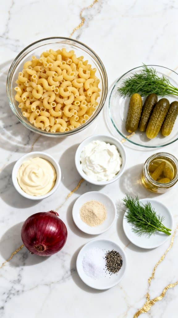 Creamy Dill Pickle Pasta Salad