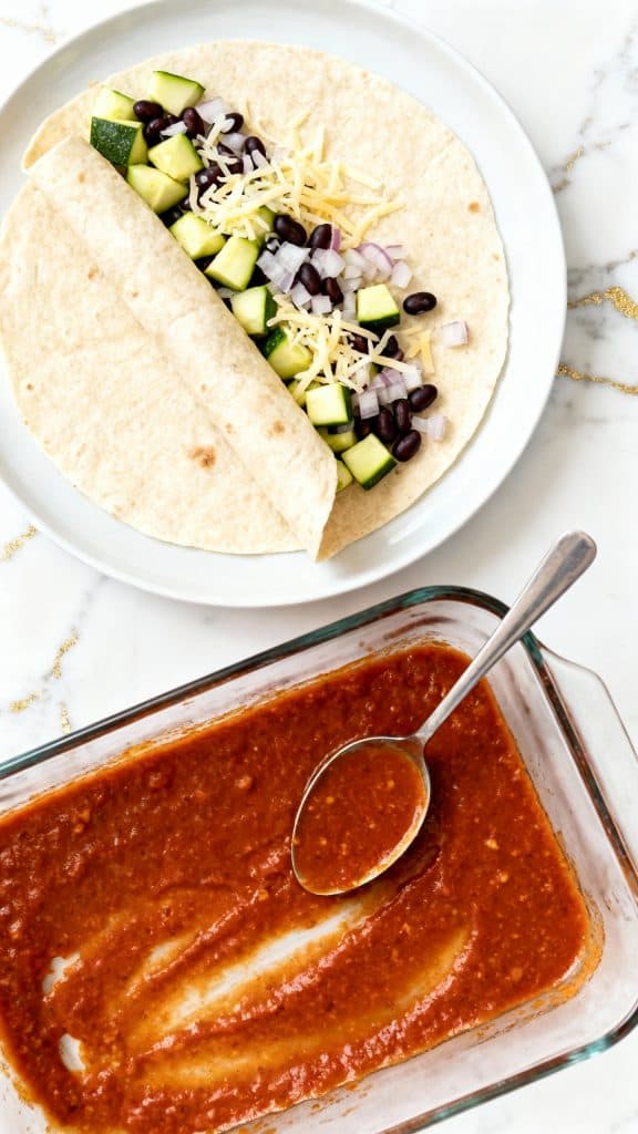 Black Bean Zucchini Enchiladas