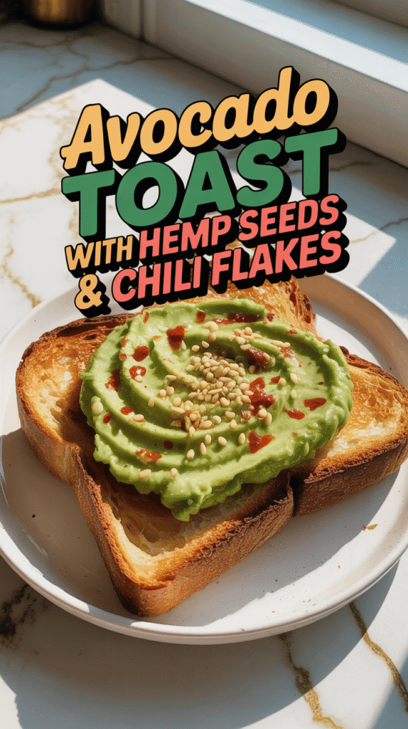 Avocado Toast with Hemp Seeds & Chili Flakes