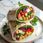 Mediterranean Chickpea Wrap (served as a sandwich)