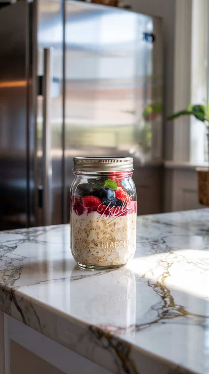 Overnight Oats with Chia and Berries