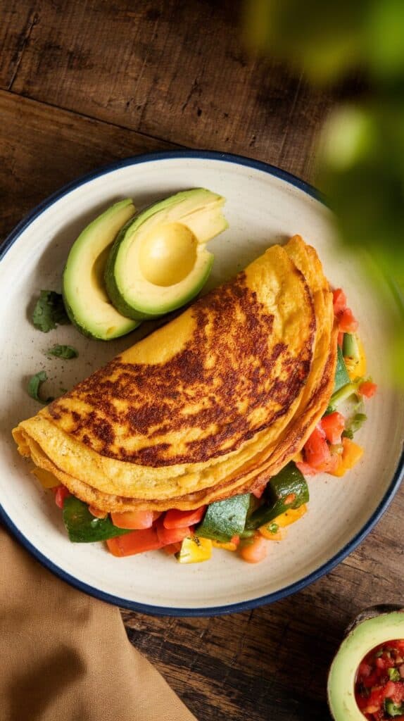 Chickpea Omelet with Veggies