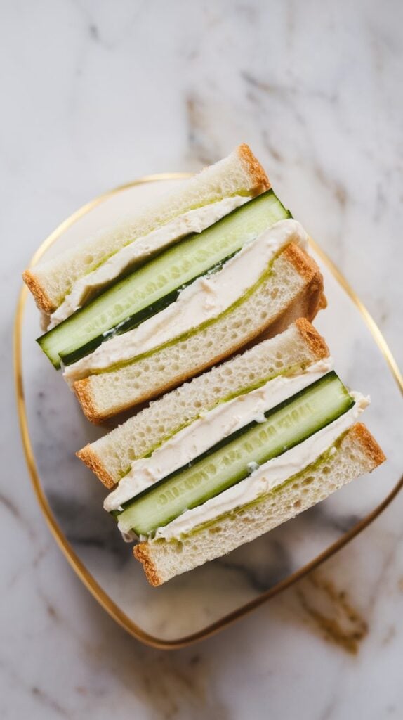 Cucumber and Vegan Cream Cheese Sandwich