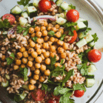 Roasted Chickpea & Farro Salad with Lemon Herb Dressing