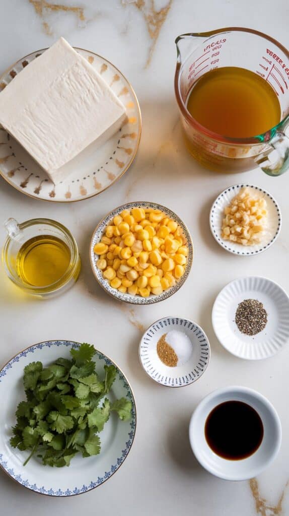 Silken Tofu Sweet Corn & Cilantro Soup