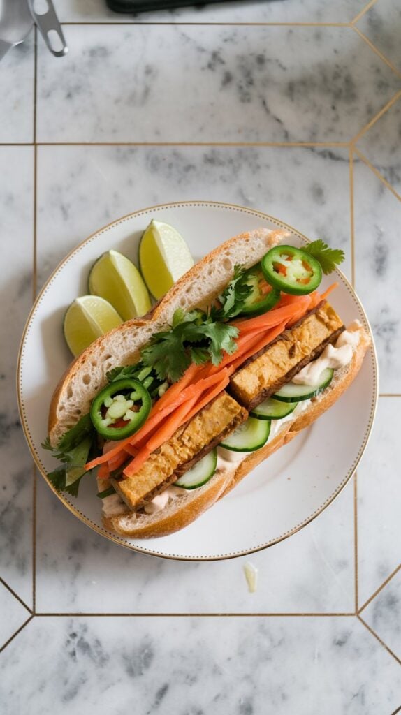 Tofu Banh Mi with Pickled Veggies 


