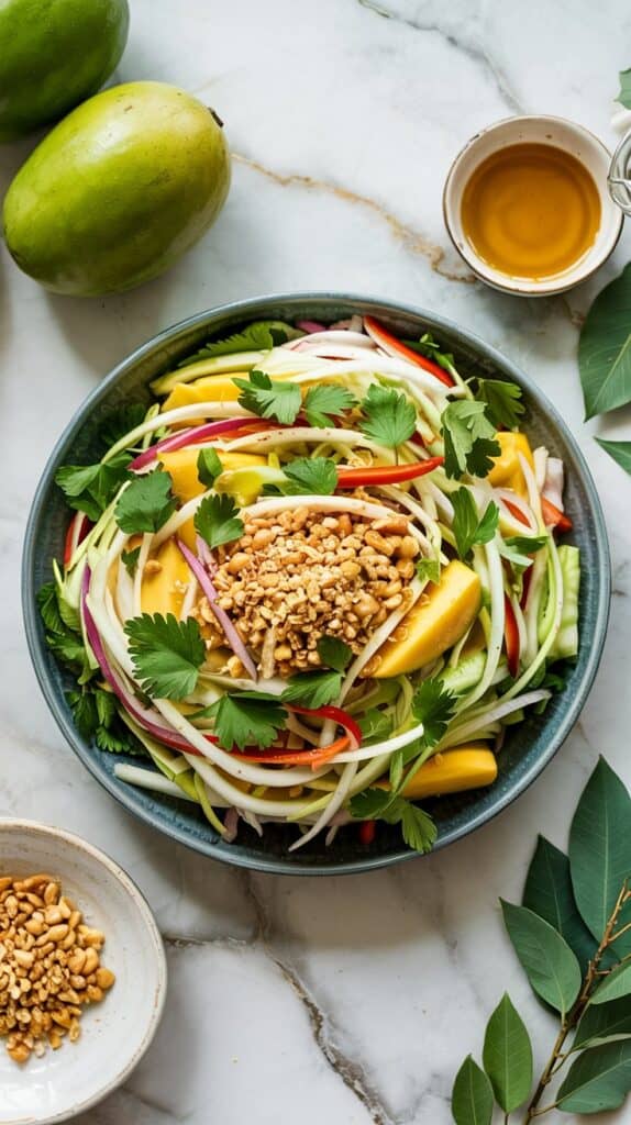 Silken Tofu Mango Green Papaya Salad
