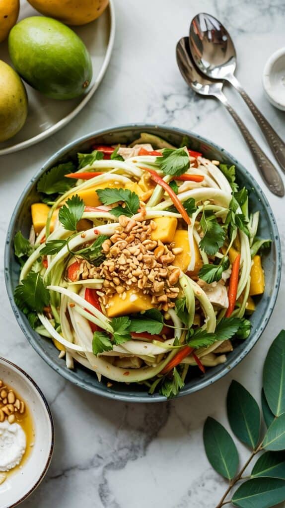 Silken Tofu Mango Green Papaya Salad
