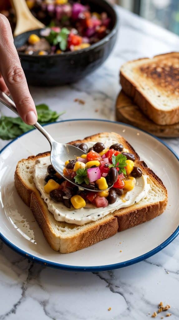 Black Bean and Corn Salsa Sandwich