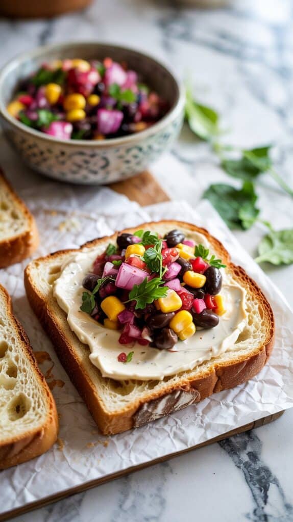 Black Bean and Corn Salsa Sandwich