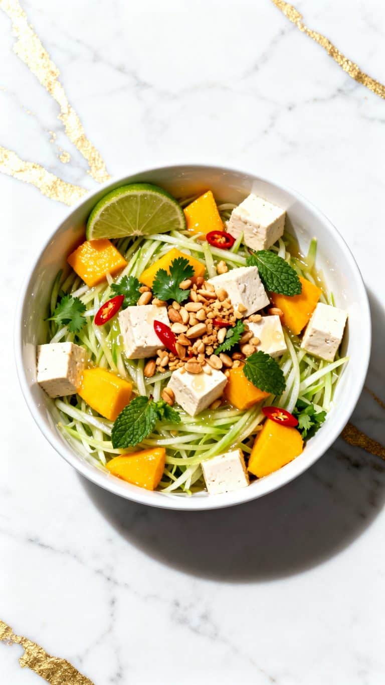 Silken Tofu Mango Green Papaya Salad